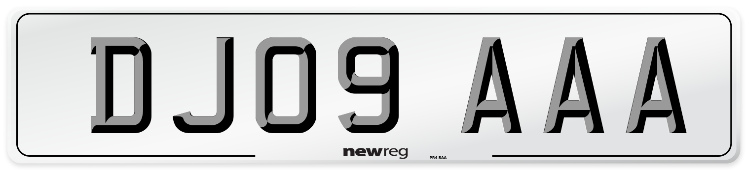 DJ09 AAA Number Plate from New Reg